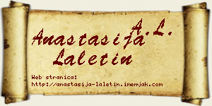 Anastasija Laletin vizit kartica